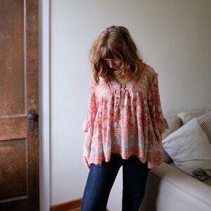 Free People Boho Peasant Top